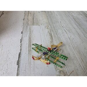 Vintage Czech? beaded airplane ornament Xmas aviation tree